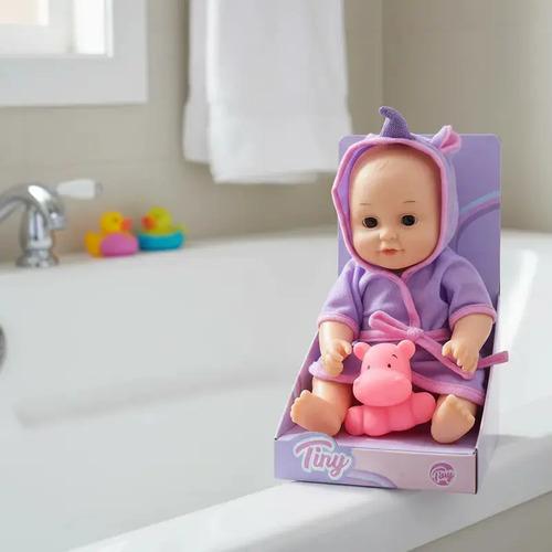 Bebote Tiny Hora De Bañarse 31 Cm Muñeca Con Bata Hipopotamo 3