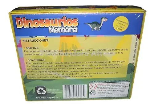 Juego De Mesa Dinosaurios Memoria Animales Didactico Yuyu 3
