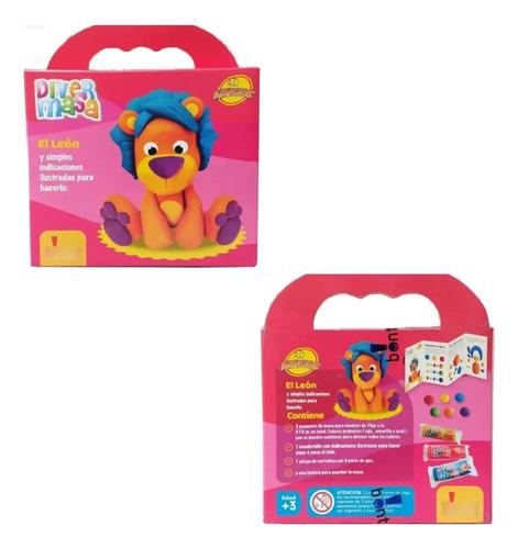 Juego De Masas Plastilina Diver Masa El León 210gr Bontus Naranja 7