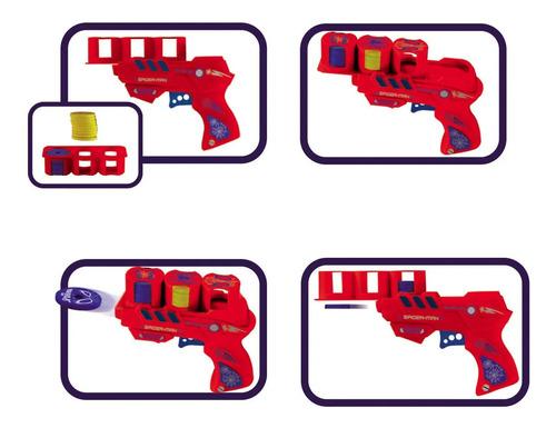 Pistola Lanza Discos Spiderman Con 18 Discos Hombre Araña Spider Man 2