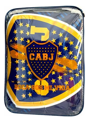 Frazada Con Corderito Boca Juniors Flannel Doble Faz 1,5 P Boca 0 G Azul 10