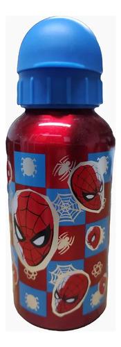 Botella De Aluminio Spiderman 400 Ml Agua Bebidas Verano Rojo 4