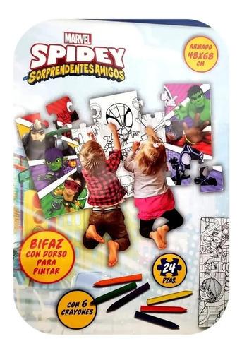Puzzle Spidey 24 Pizas Gigante De Piso Bifaz Tapimovil 3