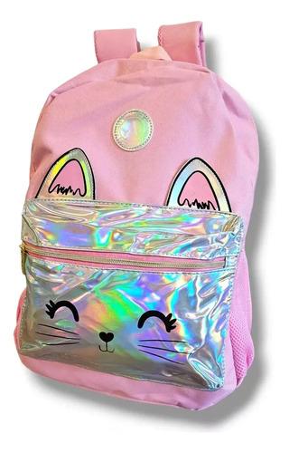 Mochila Escolar Nena Rosa Lila Brillante Primaria Impermable 2