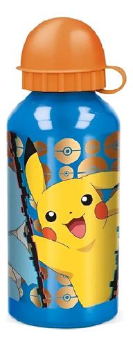 Botella De Aluminio Pockemon Pikachu 400 Ml Agua Bebidas Negro 2