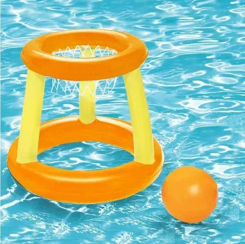 Combo Inflables Pileta Arco Water Polo Futbol + Aro Basket Sun Club 4