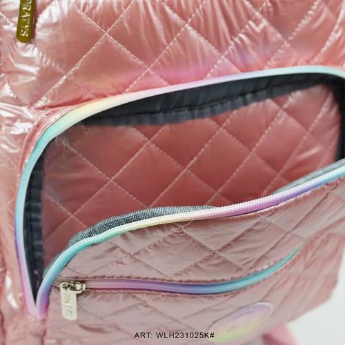 Mochila Carrito Escolar Nena Brillante Primaria Impermable Rossa Metalizado Metalizado 7