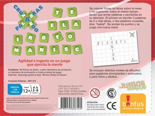 Cruzando Palabras Juego De Mesa Familiar Con Fichas Bontus 2