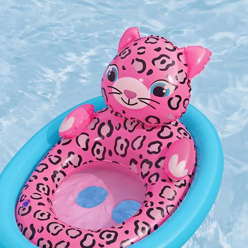 Silla Inflable Salvavidas Para Bebé Diseño Animalitos Color Rosa Chicle 3