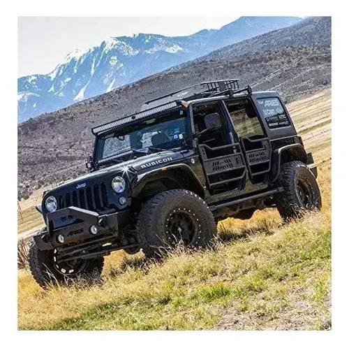Puertas Traseras Jeep Wrangler Jk Aries 25009 Tubo Aluminio Trasera Izquierda Y Derecha Negro 2