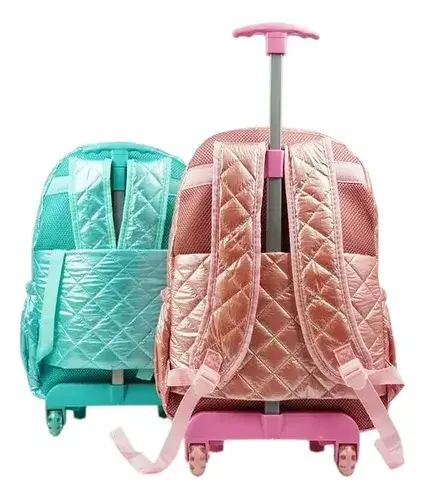 Mochila Carrito Escolar Nena Brillante Primaria Impermable Rossa Metalizado Metalizado 2