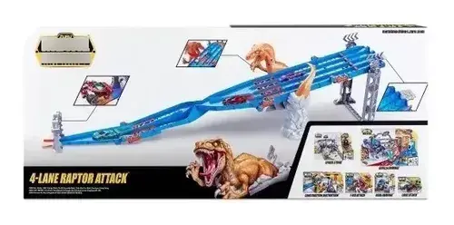 Pista Lanzadora Autos Metal Machine Dinosaurio Lane Madness Dino 3
