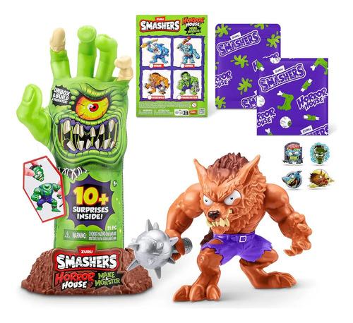Figura De Coleccion Smashers Horror House Hombre Lobo Con Mas De 10 Sorpresas En El Interior Desembala Y Construye Un Monstruo Zuru