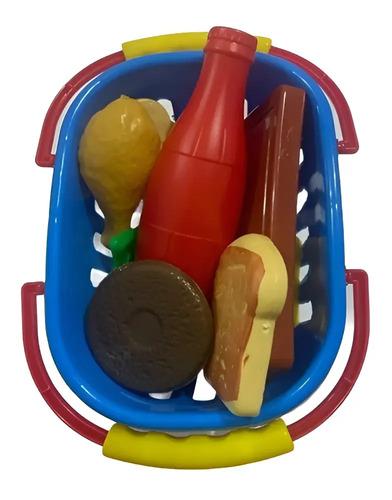 Canasta Picnic Miniplay Infantil Comiditas Con Accesorios Juguete Educativo Picnic 826