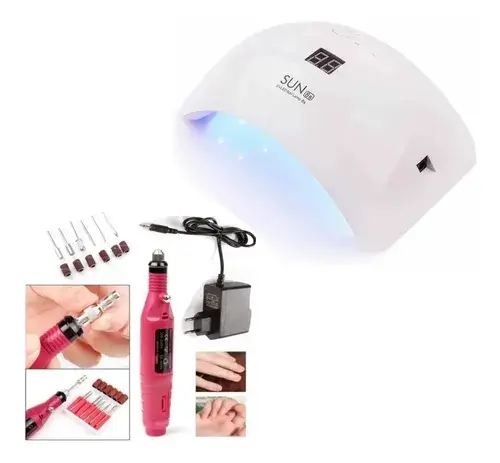 Kit Cabina Uñas Uv Led + Torno Profesional + Fresas Premium Na 2