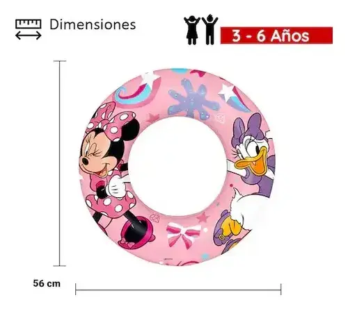 Salvavidas Infantil Minnie Mouse Color Rosa Bestway 91040 6