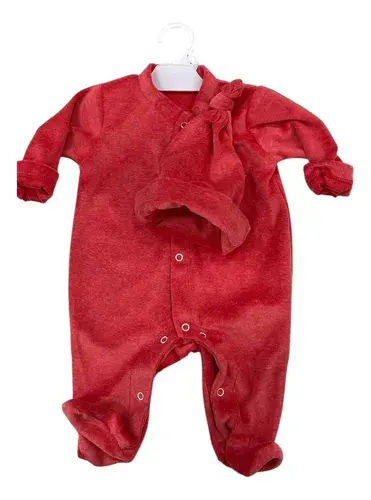 Enterito Bebe Beba Recien Nacida Plush Abrigado + Gorrito 7