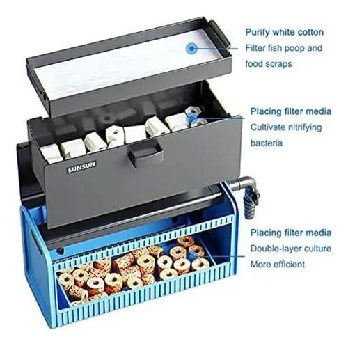 Caja Filtro Acuario Londafish Cascada Bomba Sumergible 4