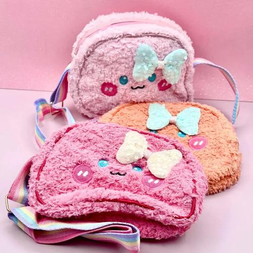 Bolso Peluche Trendy Morral Nena Cartera Gatito Porta Cosmet 11