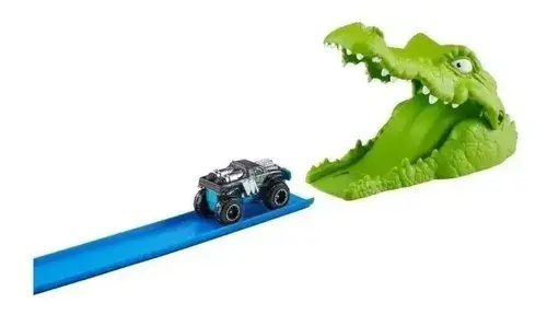 Pista Cocodrilo Metal Machines Zuru Lanzador Con Auto Wheels Verde 3