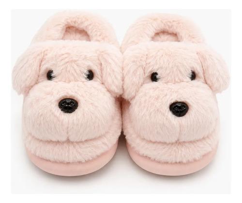 Pantuflas Infantiles Peluche Abrigadas Varios Modelos Unisex Perrito 2 Rosa Con Corderito 30-31 3