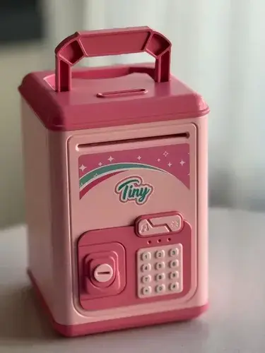 Caja Fuerte Infantil Juguete Alcancia Luz Sonido Tiny Niñas Rosa 6