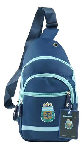Bolso Morral Bandolera Riñonera Afa Argentina Reforzado Fach Azul Afa