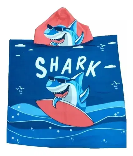 Poncho Toallon Microfibra Infantil Estampado Seca Rapido 15
