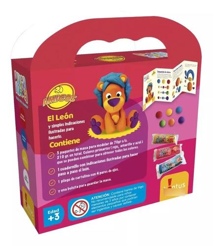 Juego De Masas Plastilina Diver Masa El León 210gr Bontus Naranja 4