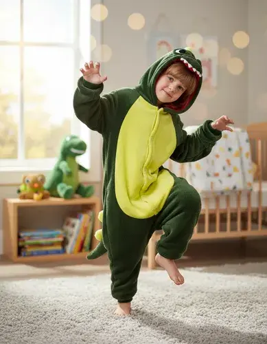 Pijama Dinosaurio Enterito Infantil Suave Abrigado Premium 6