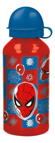 Botella De Aluminio Spiderman 400 Ml Agua Bebidas Verano Rojo 3