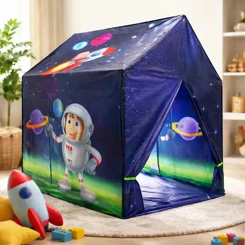 Carpa Infantil Viaje Al Espacio Tipo Casita Interior Y Exterior Poppi