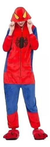 Pijama Spider Enterito Niños Suave Disfraz Abrigado Soft 3