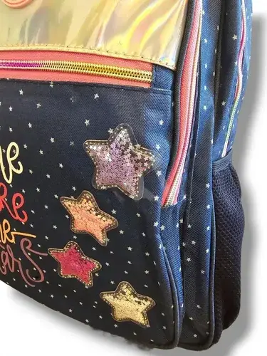 Mochila Escolar Nena Estrellas Brillante Primaria Impermable 11