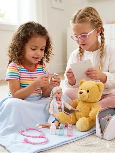 Muñeca Tiny Fantasy Doctora Articulada Coleccionable Con Accesorios Medicos Estetoscopio Jeringa Maletin De Juguete Regalo Infantil Niñas Juego De Rol Profesiones Super Cute Bebotes Silicona 6
