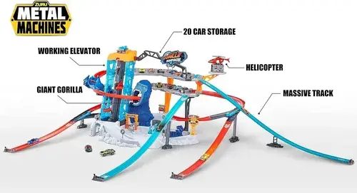 Pista De Autitos Enorme Gigante Gorila Attack Metal Machine Azul 9