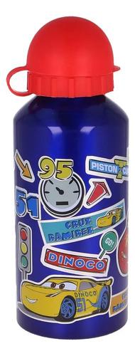 Botella De Aluminio Cars 400 Ml Agua Bebidas Verano Autos Azul 8