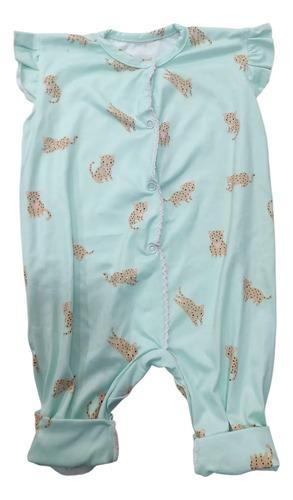 Enterito Bebe Beba Recien Nacido Estampado Leopardo Verano Verde Bebe Con Leopardo 6-9 M