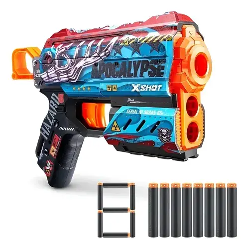 Pistola Lanza Dardos X Shot Skins Flux Con 8 Dardos Juguete 11