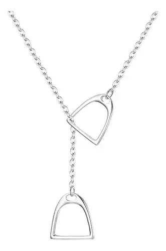 Collar Herradura Fanze Plata 925 Con Circonitas Ajustable Plateado