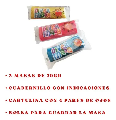 Juego De Masas Plastilina Diver Masa Elefante 210gr Bontus Azul 4