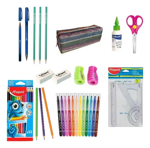 Combo Utiles Escolares + Cartuchera Kit Primaria Completo 13