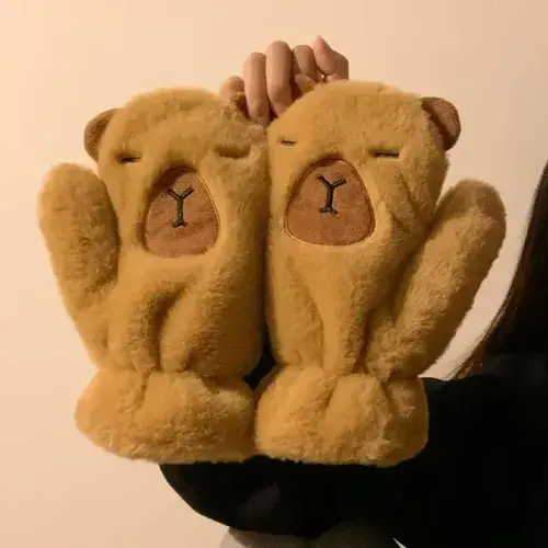 Guantes Mitones Capybara Super Suave Carpincho Invierno Frio 2