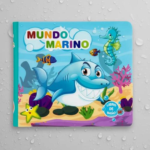 Librito Magico De Baño Mundo Marino Con Sonidos Y Colores Azul Acero