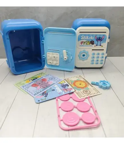 Caja Fuerte De Juguete Lilo Y Stich Alcancia A Pilas Stitch Stitch Azul 4