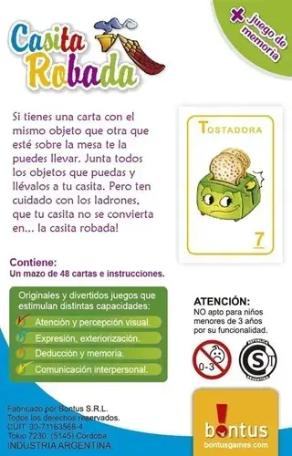 Casita Robada Juego De Cartas Bontus Juego Didactico 3