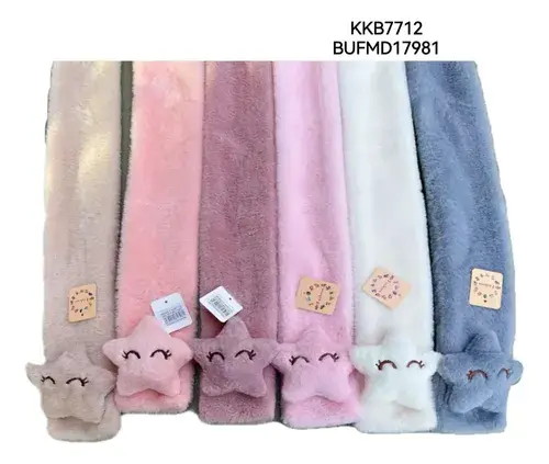 Bufanda Para Niños Peluche Abrigada Invierno Conejo Abrigo 6