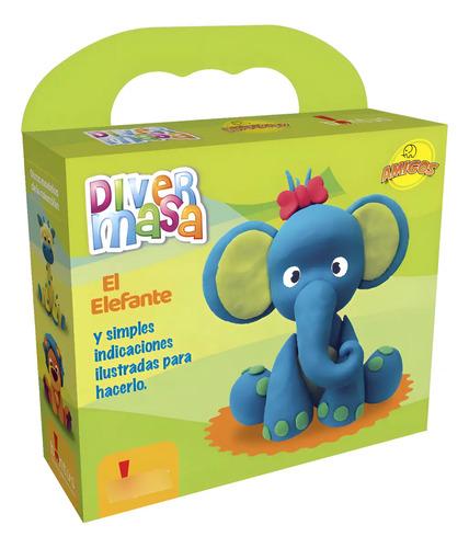 Juego De Masas Plastilina Diver Masa Elefante 210gr Bontus Azul 2