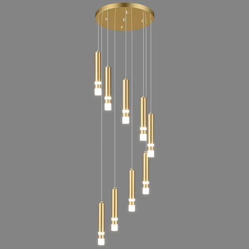 Lámpara Colgante Moderna De 9 Luces Regulable Led 54 W 110 V Dorado