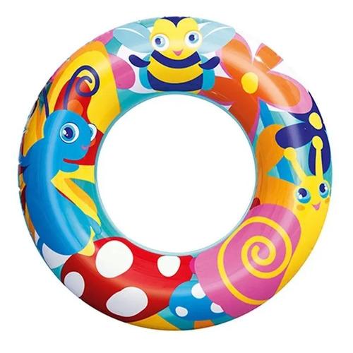 Salvavidas Aro Inflable Flotador Bichitos 56cm Pileta Playa Brillante 6